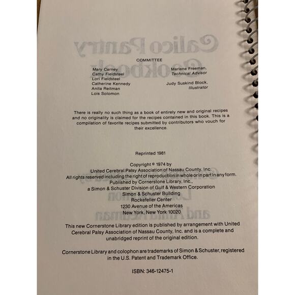 Calico Pantry Spiral Paperback Cookbook Vtg 1981 Lois Solomon Anita Reitman - Picture 4 of 10